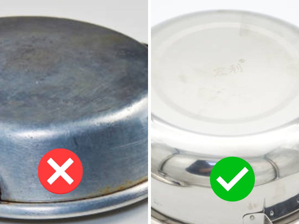 Nồi thích hợp với bếp từ đảm bảo đáy nồi phẳng và dày