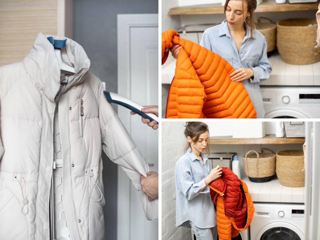 Vỗ nhẹ áo để bông dàn đều