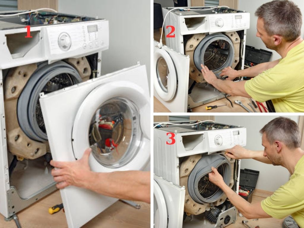 Tháo tấm ốp trên của máy